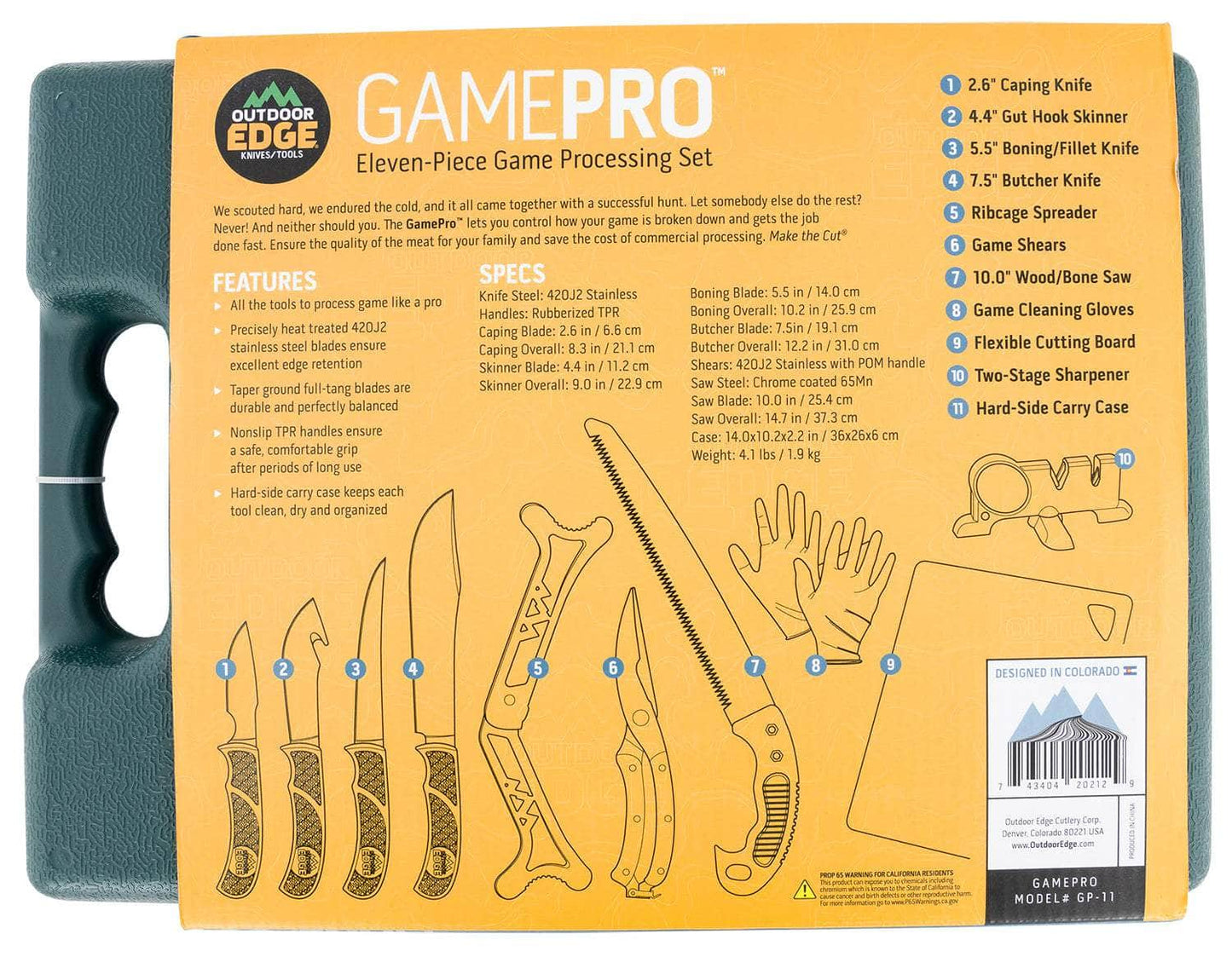 OUTDOOR EDGE GP11 GAME PROCESSR GAME PRO 11PC