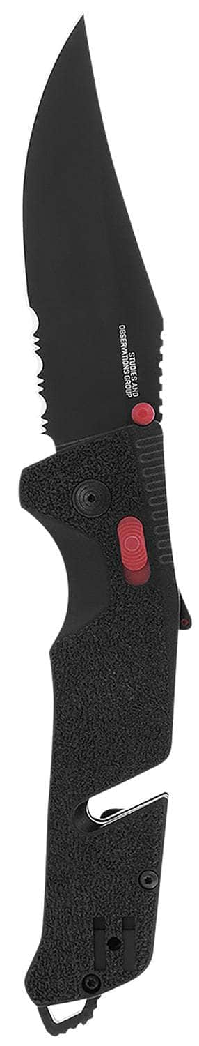 SOG 11-12-02-41 TRIDENT AT BLK/RED SERRATED