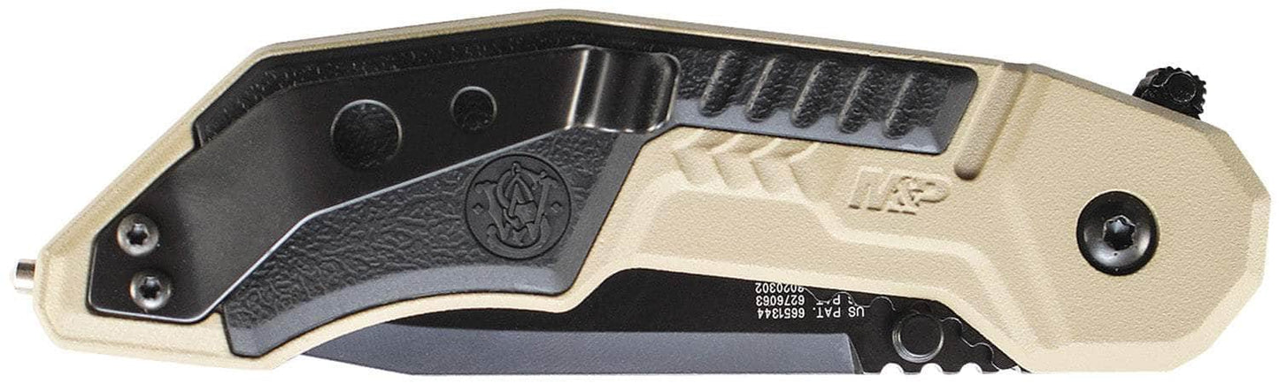 M&P SWMP3BSDCP TANTO SERRATED TAN/BLACK