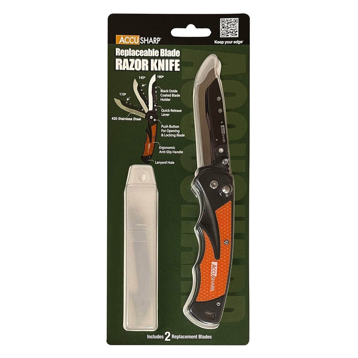 FPI 741C ACCUSHARP BLADE REPLACE RAZOR KNIFE ORNG
