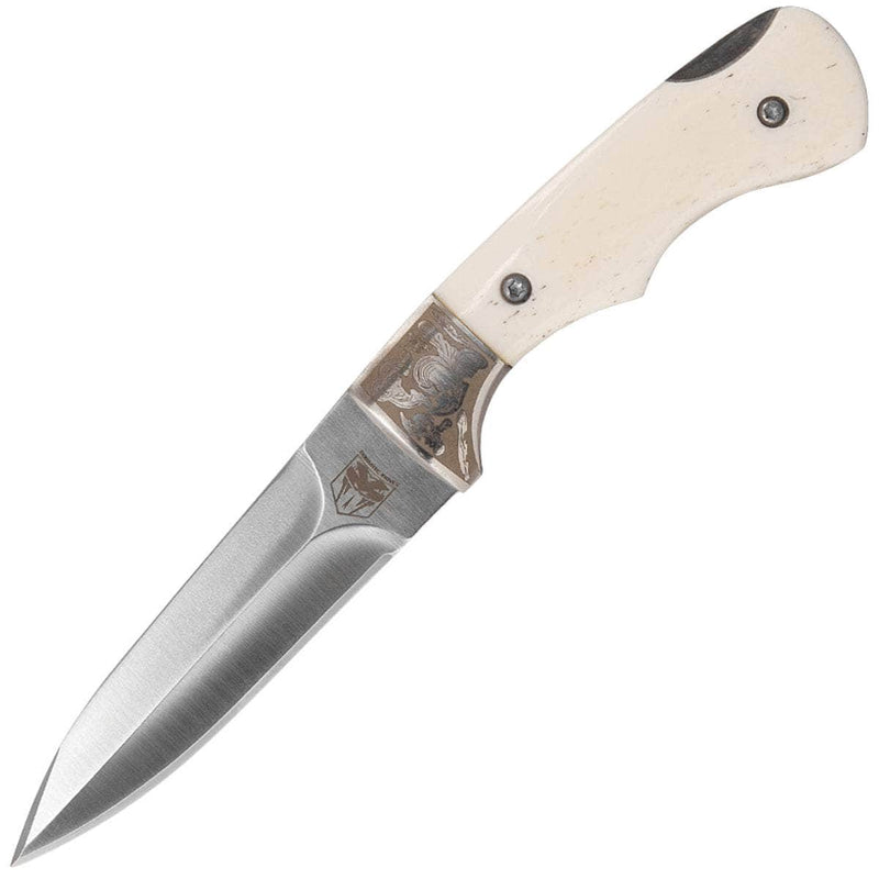 CobraTec Folding Push Dagger, 6" 440C Blade, White Bone Handle - FWPD
