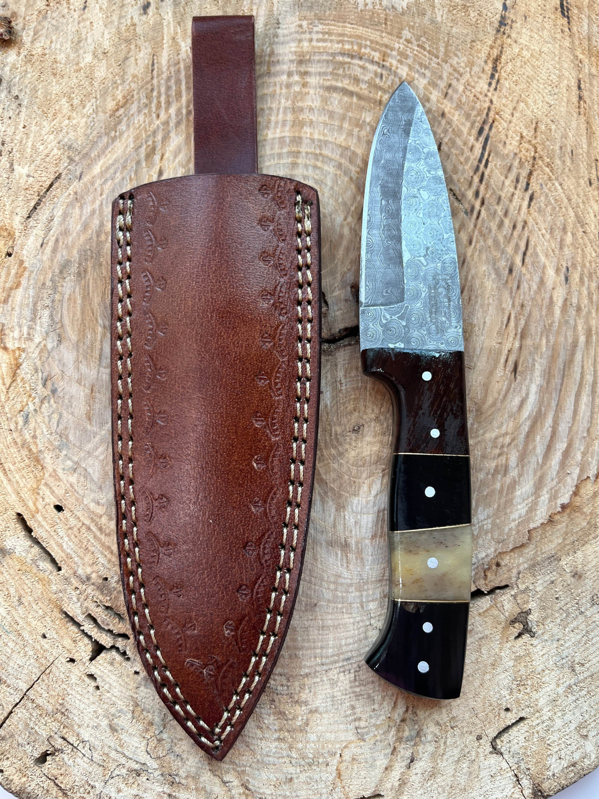 Custom Damascus Steel Handmade Hunting Knife