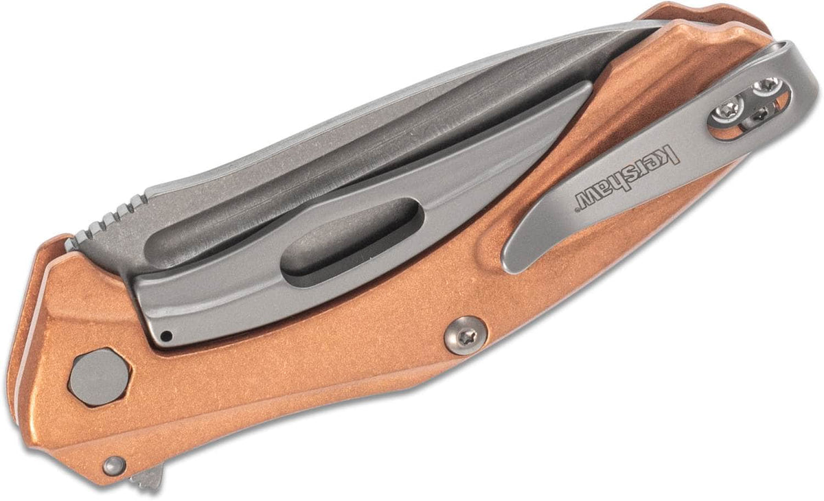 Kershaw Natrix 7006CU Folding Knife – 2.75" D2 Stonewashed Drop Point, Copper Handle