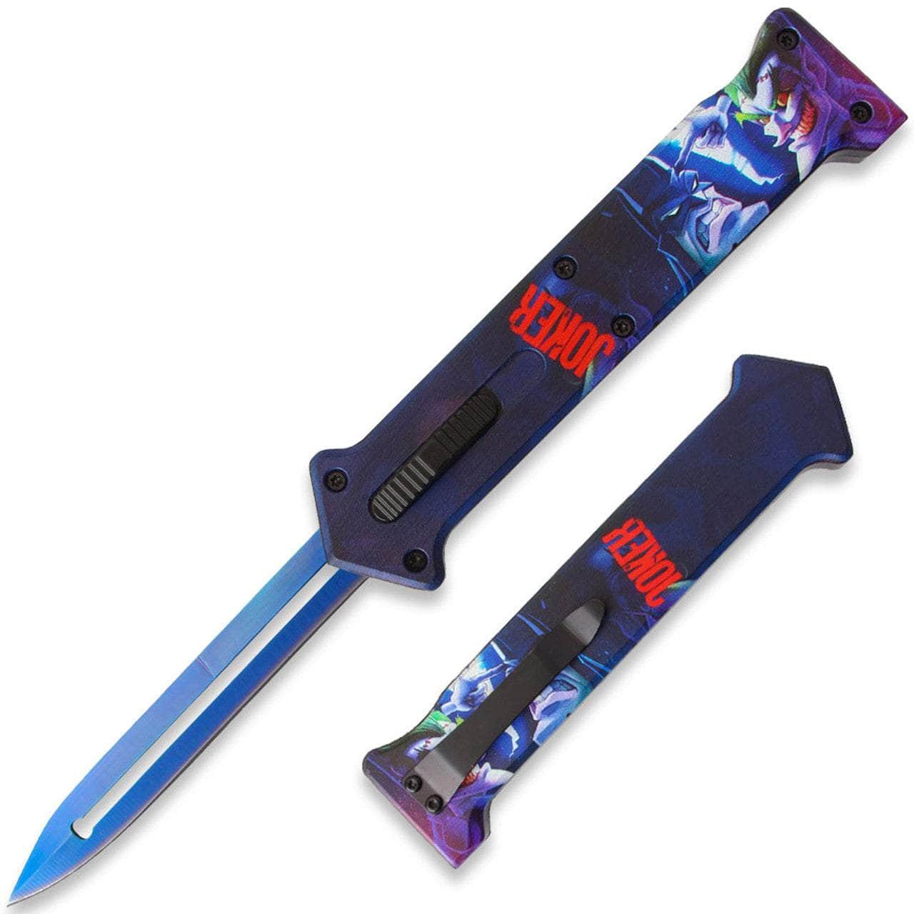 3 D Print Handle JOKER" Blue Single Edge Blade OTF Knife Out The Front Limited Edition
OTFL-JO-02