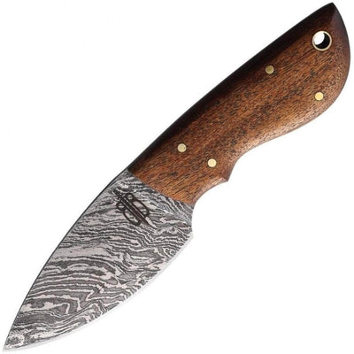 BnB Mini Skinner, 2.9" Damascus Blade, Wood Handle, Sheath - BNB134647