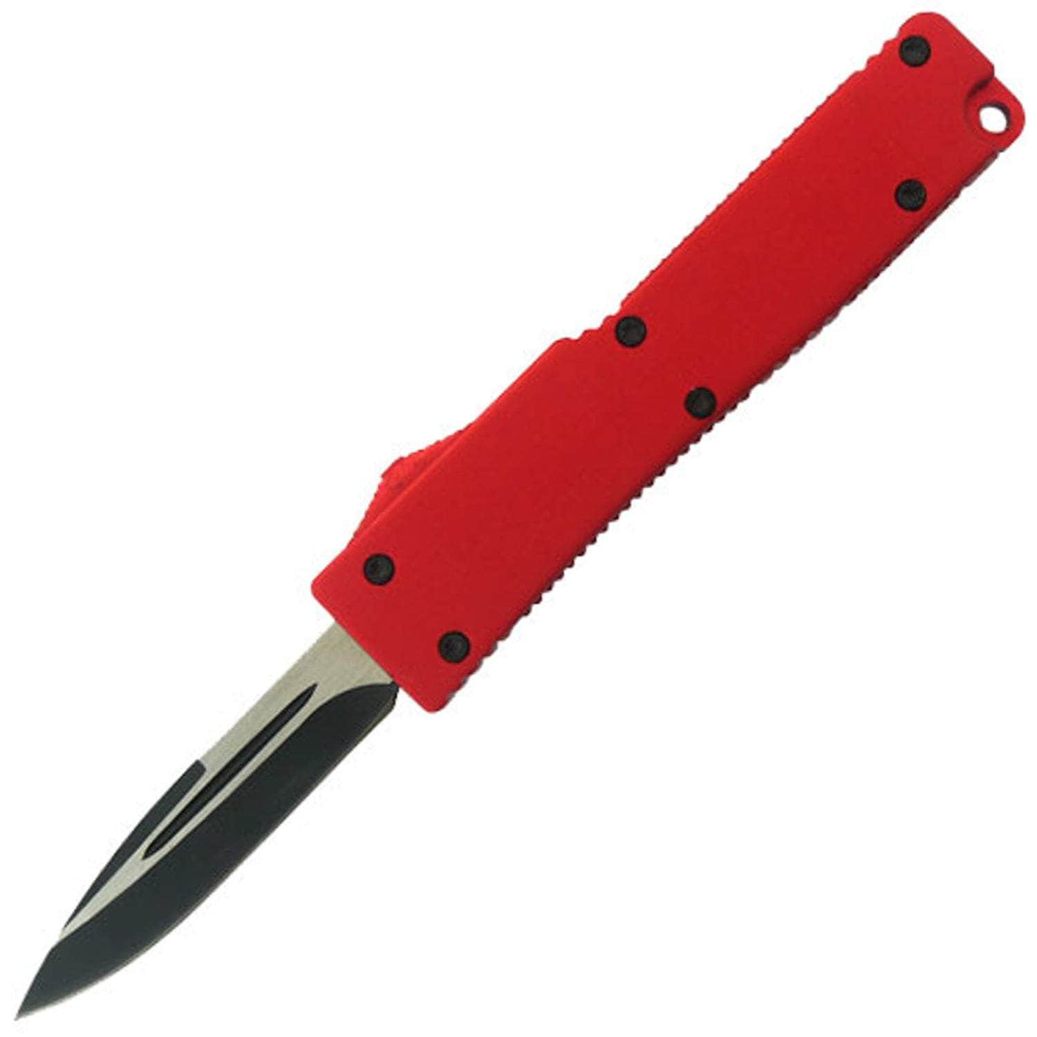 Electrifying California Legal OTF Dual Action Knife Red