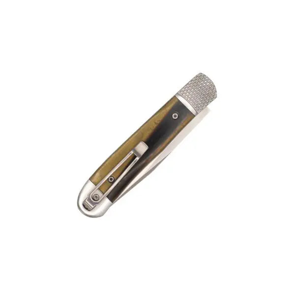 CobraTec Trapper Hidden Release Automatic Knife – Gold Horn (CTTHRGDH)