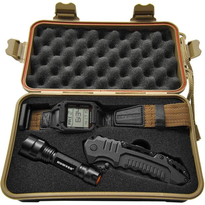 Humvee Recon Mission Combo Set with Watch, Pocket Knife, and LED Light
