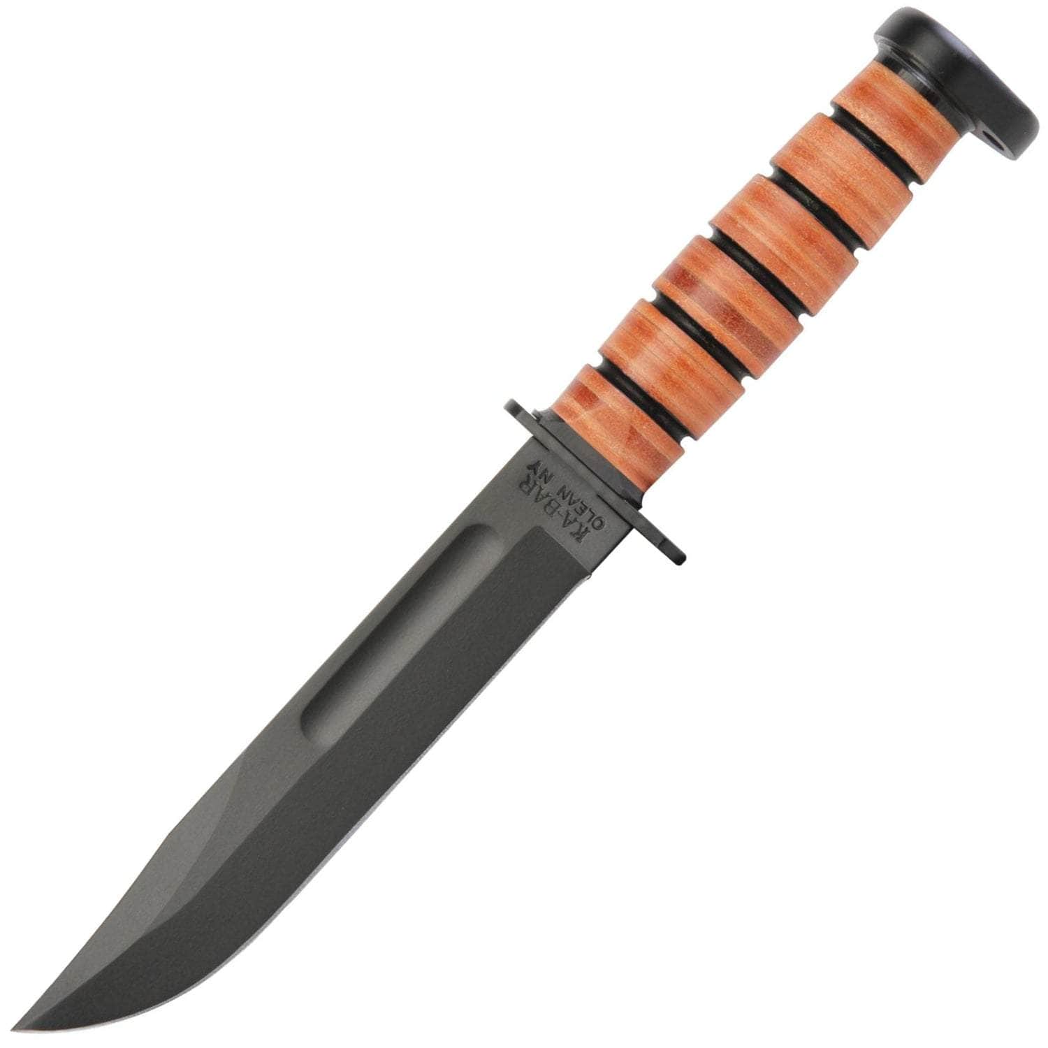 KABAR Dog's Head Utility Knife, 7" Blade, Leather Handle, Sheath