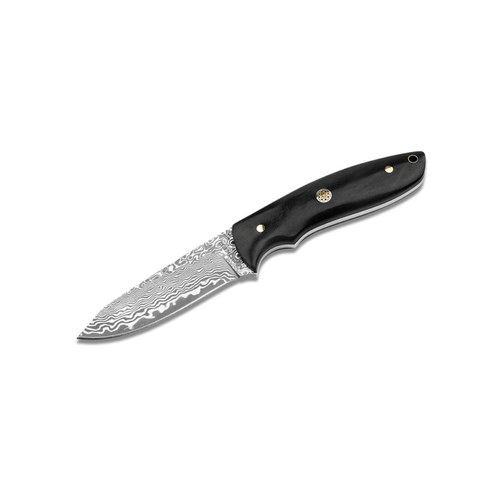 Magnum Vernery Damascus 02SC018DAM Fixed Blade – 3.58" 67-Layer Damascus, Ebony