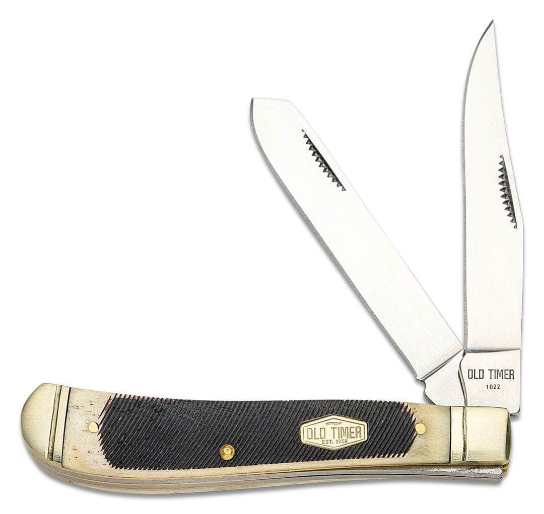 Old Timer 94OTB Genuine Bone Gunstock Trapper Pocket Knife