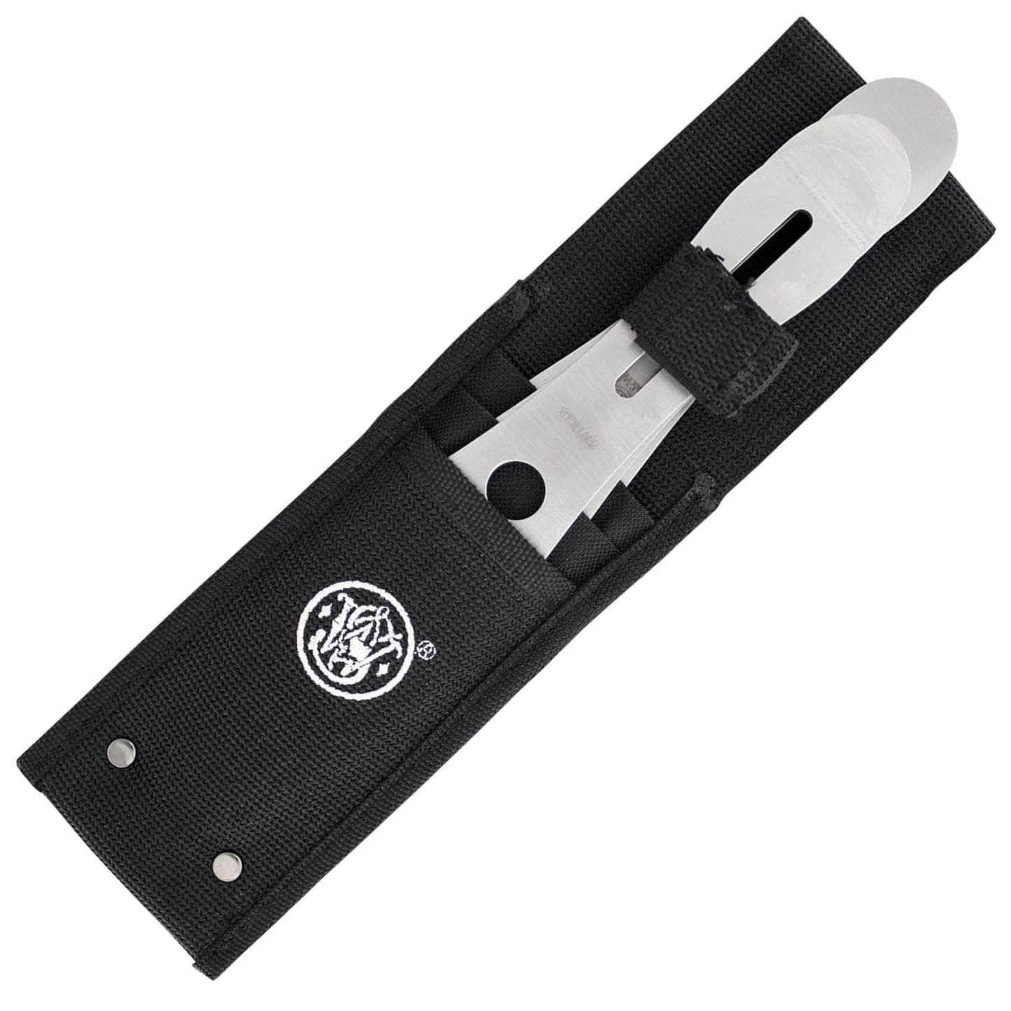 Smith & Wesson Bullseye 10" Throwing Knives, 3-Piece Set, 10" Overall, Sheath - SWTK10CP