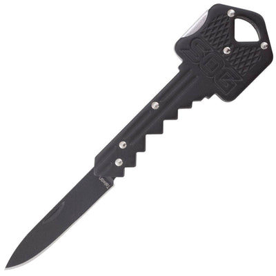 SOG Key Knife, 1.5" Black Blade, Black Steel Handle - KEY-101