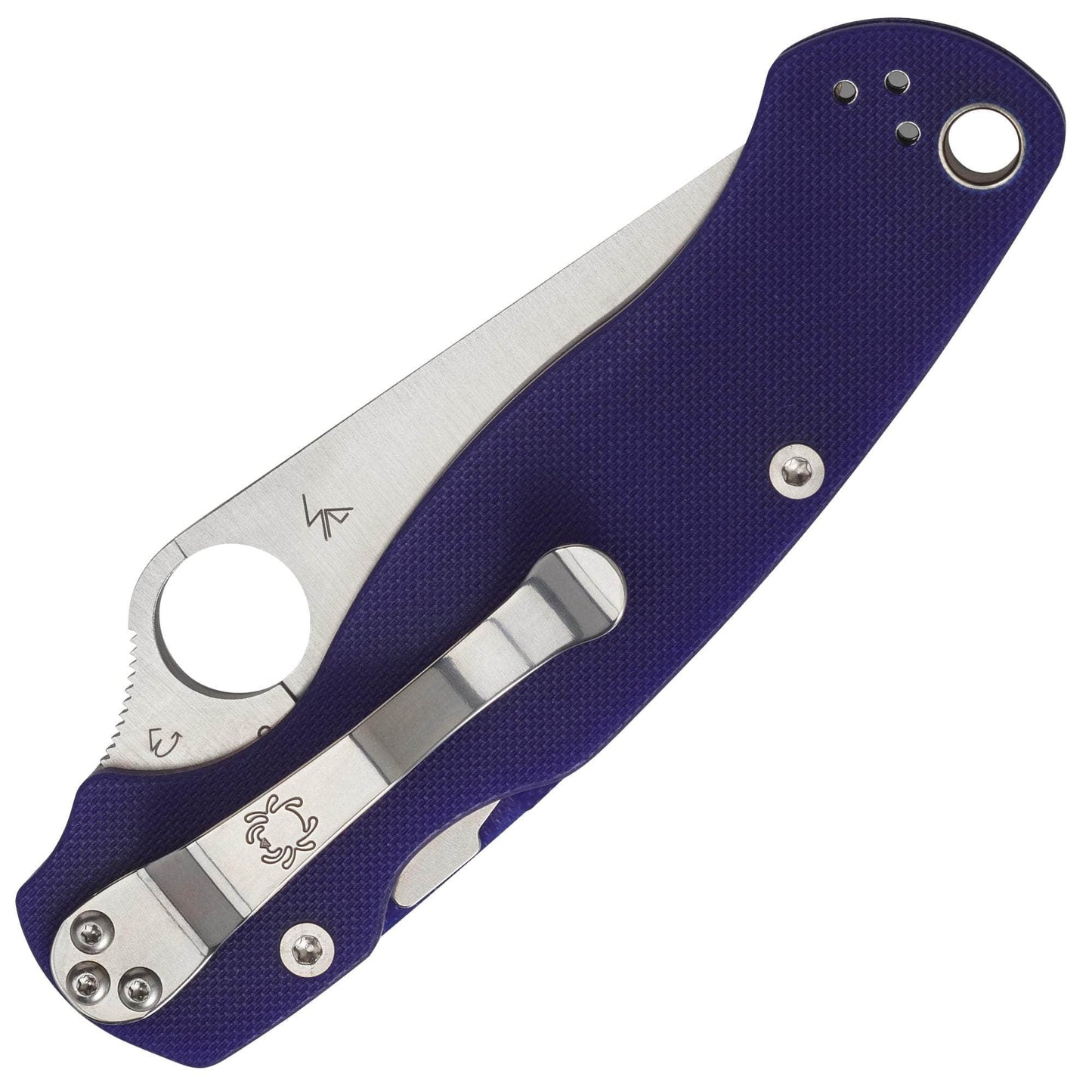 Spyderco Paramilitary 2, 3.4" S110V Blade, Blue/Purple G10 Handle - C81GPDBL2