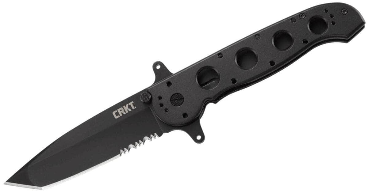 CRKT M16-14SF Special Forces Tanto Folding Knife, Black Aluminum Handle