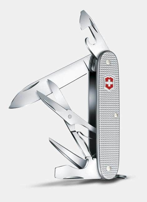 Victorinox Pioneer X Alox Silver 0.8231.26 Swiss Army Knife with tools open