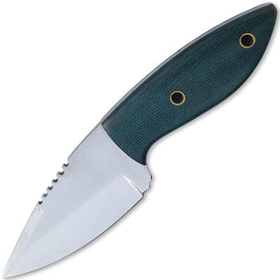 White Deer Skinner Knife, 3.4" J2 German Steel Blade, Green Handle, Sheath - J-204