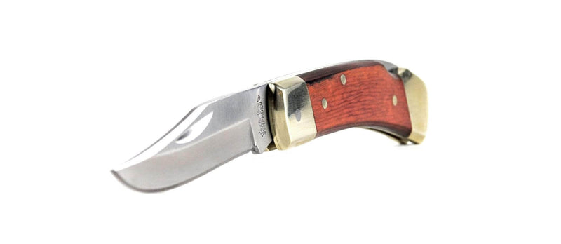 Engraved Schrade Uncle Henry LB5 Smokey Pocket Knife with Leather Sheath