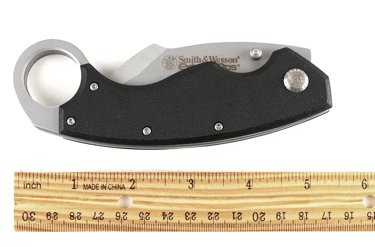 Smith & Wesson Extreme Ops Karambit, Black G10 Handle, Plain - CK33