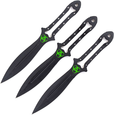 3 Pcs Zombie Killer 7" Throwing Knives Set with Sheath - Knife Depot