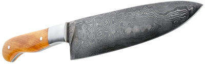 Custom Handmade Damascus Steel Chef Knife w/ Olive Wood Handle