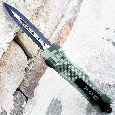 Delta Force OTF Out The Front Automatic Dual Side Serrated Knife