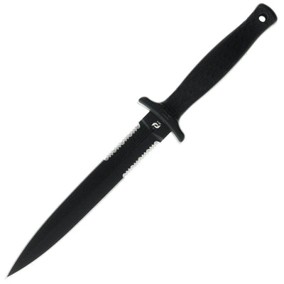 Schrade Needle Dagger, 6" Partially Serrated Double Edge, TPE Handle - 1182515