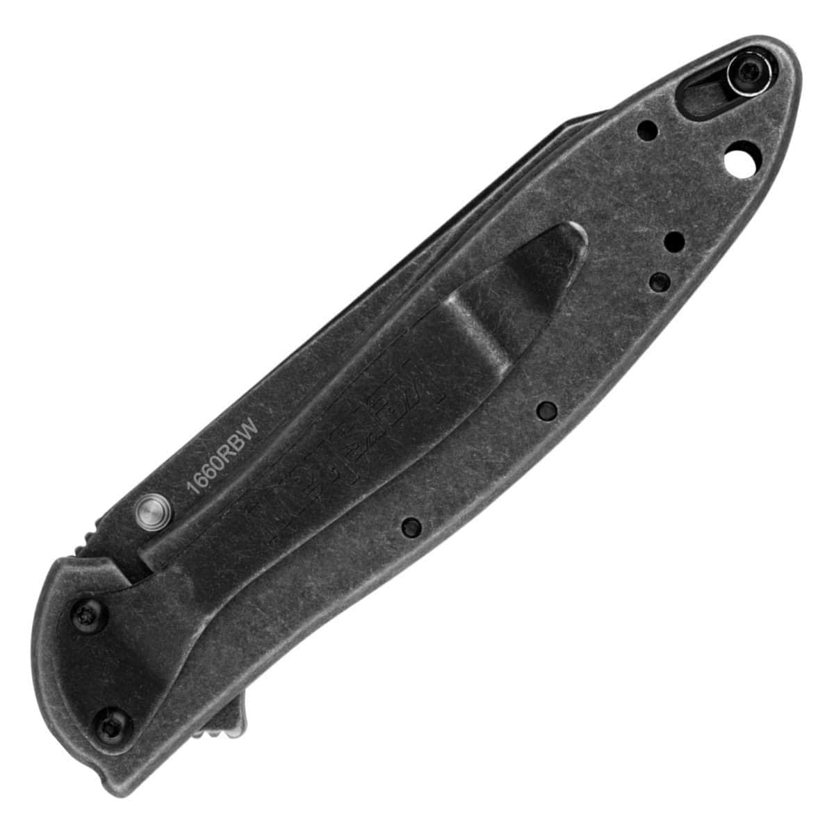 Kershaw Random Leek, 3" BlackWash Assisted Blade, Steel Handle - 1660RBW