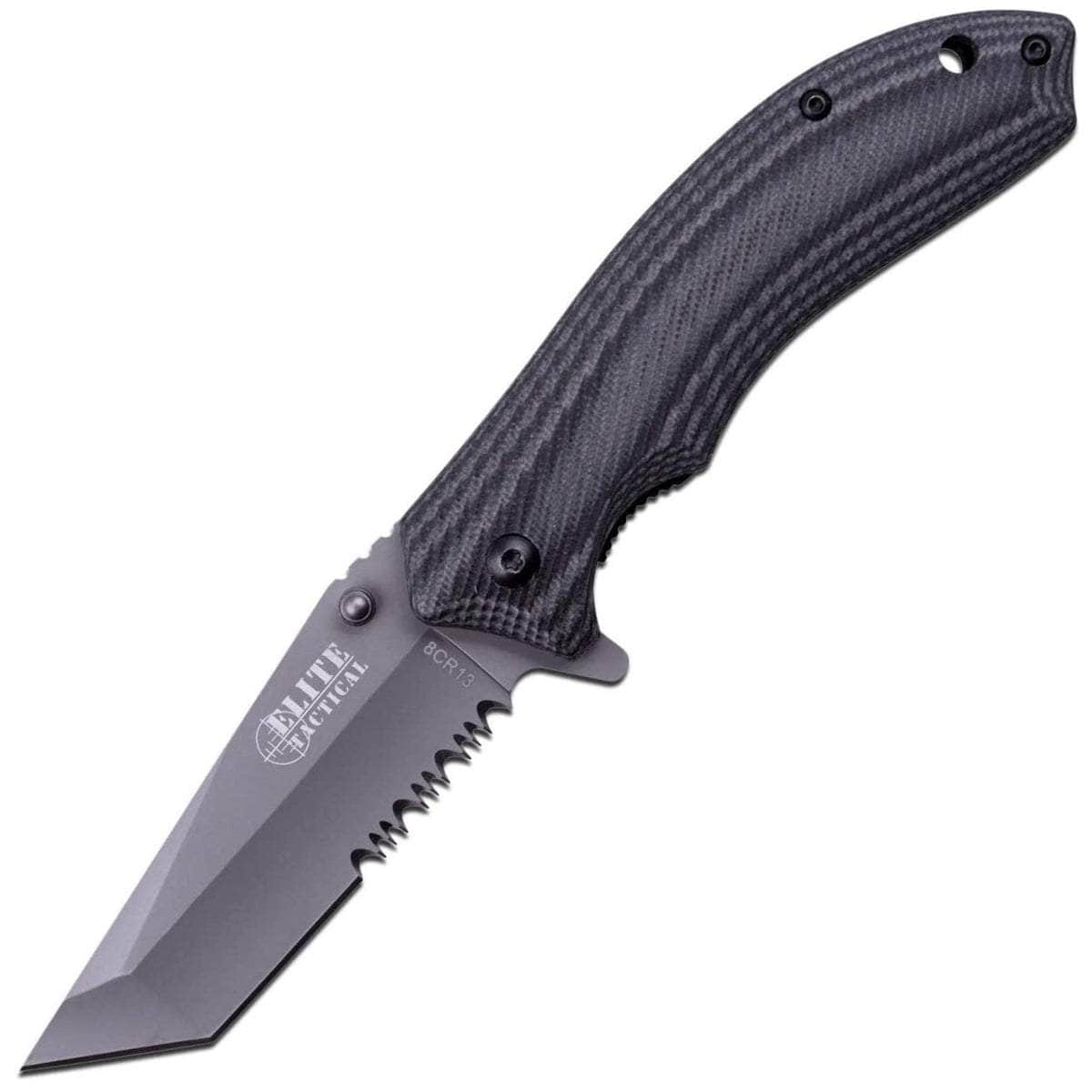 Master Cutlery Elite Tactical Folder, 3.25" Combo Tanto Blade, G10 Han
