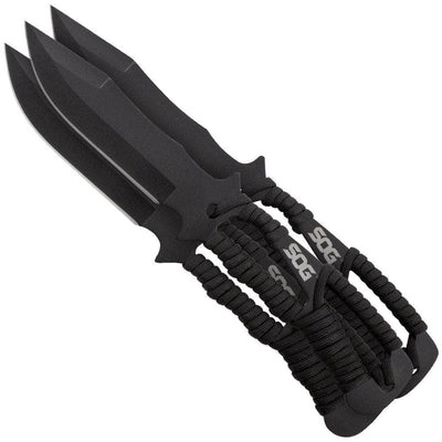 SOG Throwing Knives, 3-Piece Set, 10" Overall Length, Black GRN Handle