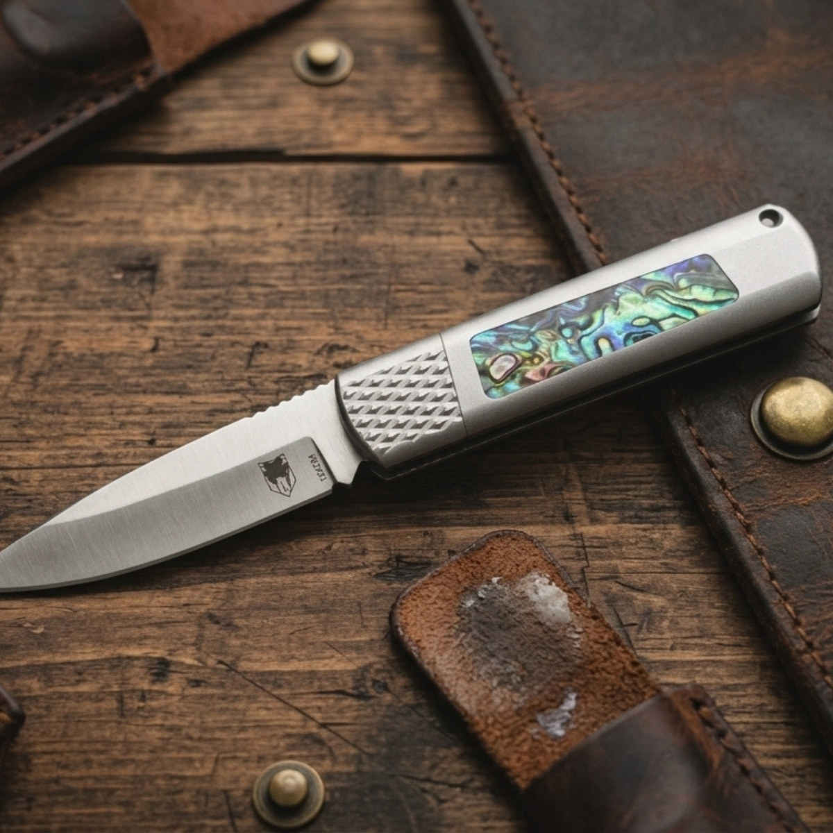 CobraTec Gideon Hidden Release Automatic Knife – 3" 154CM Satin Blade, CNC Aluminum & Abalone