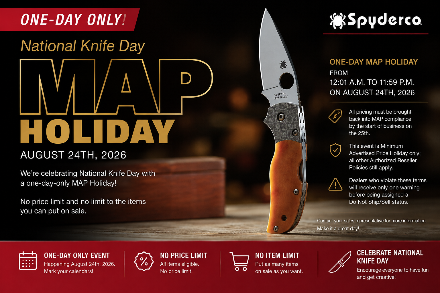Spyderco National Knife Day – One-Day MAP Holiday