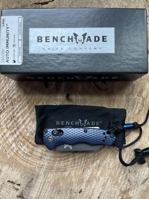 Open Box Benchmade Auto Immunity AXIS Lock Knife Crater Blue