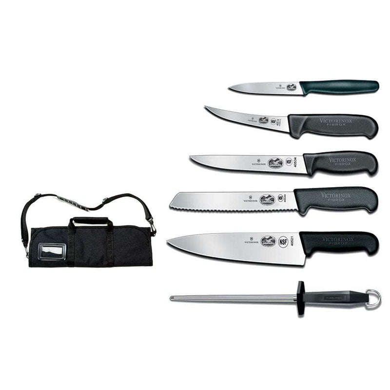 Victorinox Fibrox Pro 7-Piece Culinary Set with Canvas Roll