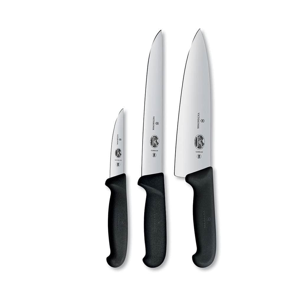 Victorinox Fibrox Pro 3-Piece Chef’s Knife Set – Black