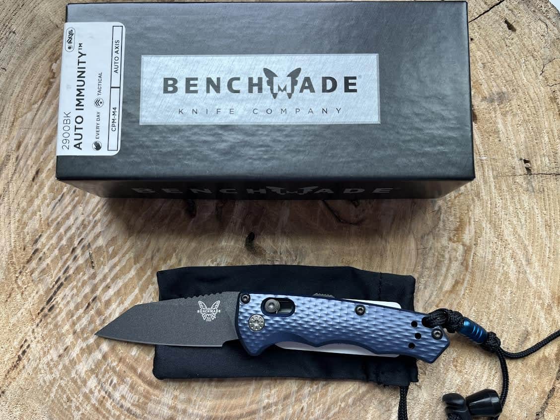 Open Box Benchmade Auto Immunity AXIS Lock Knife Crater Blue