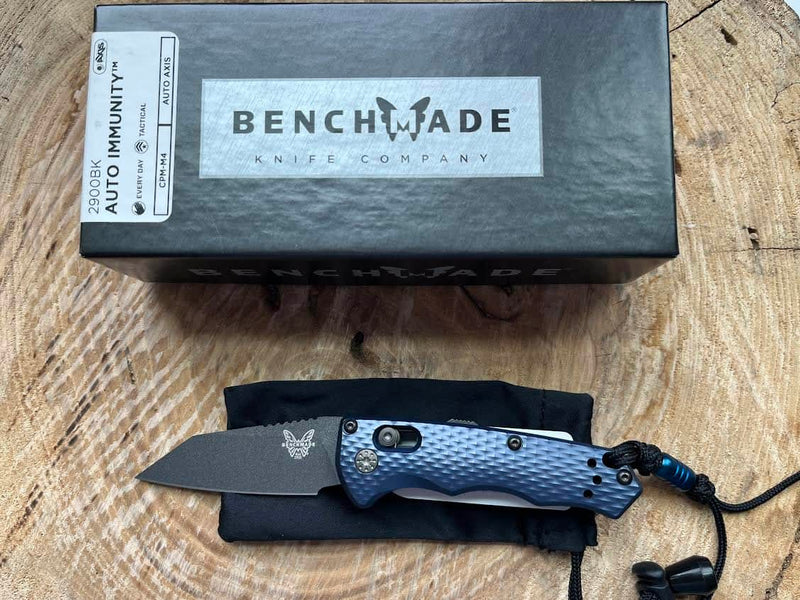Open Box Benchmade Auto Immunity AXIS Lock Knife Crater Blue