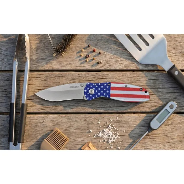 Kershaw Blur USA Flag Assisted Opening Knife – 1670USA