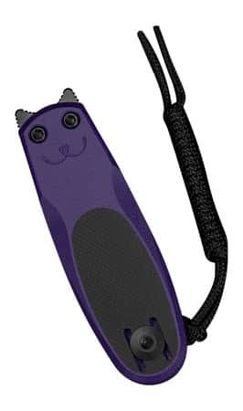 Civivi Knives C25054-3 Purr 1.83" Folding Reverse Tanto Plain Black Stonewashed Nitro-V Steel Blade, Black & Purple G10 Handle