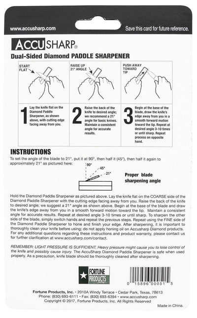 FPI 051C  ACCUSHARP DIAMOND PADDLE SHARPENER