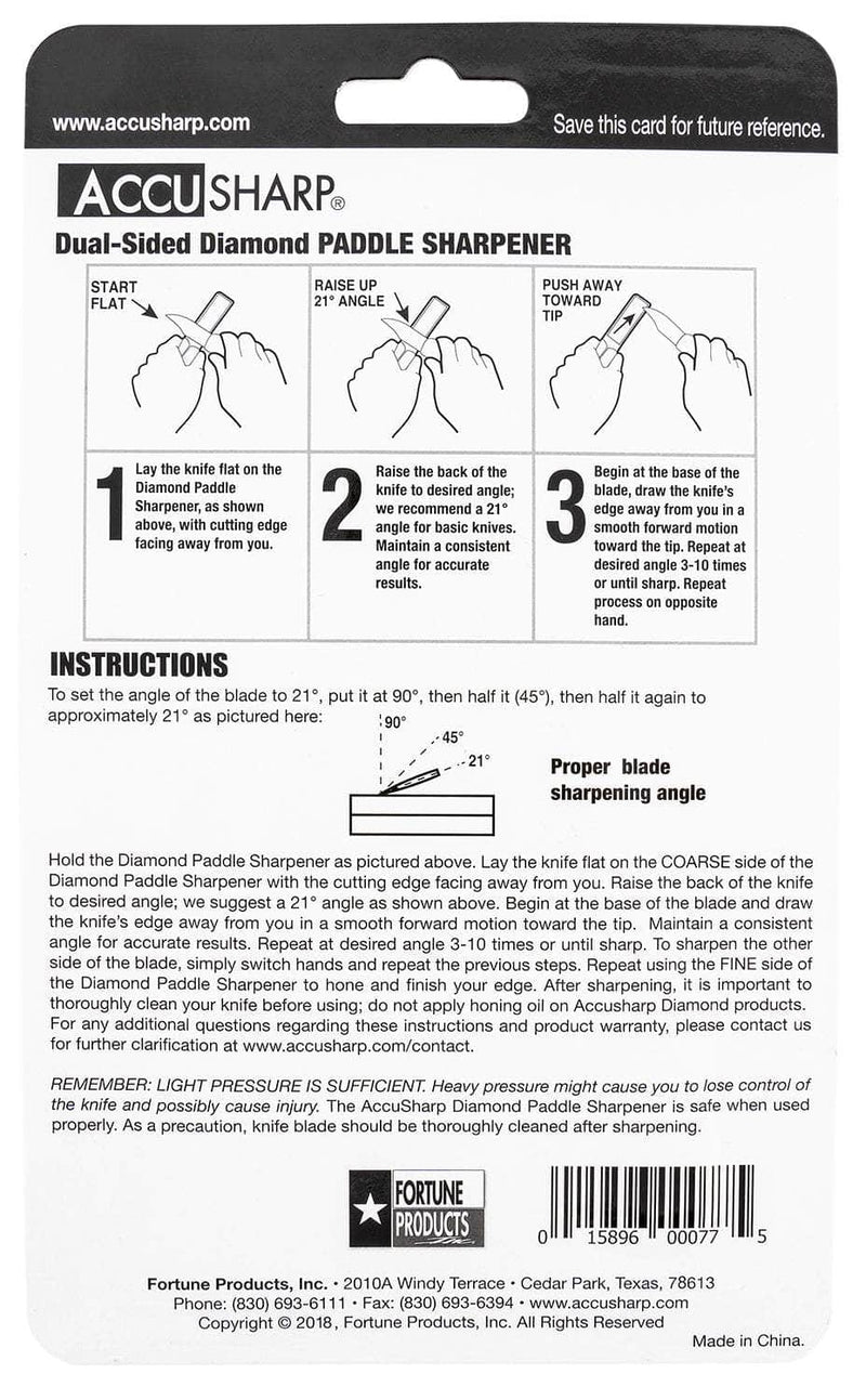 FPI 077C  ACCUSHARP DIAMOND PADDLE SHARPENER ORG