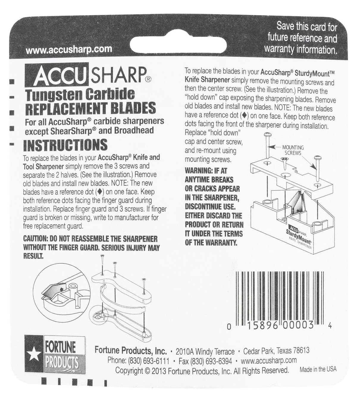 FPI 003   ACCUSHARP/STURDY MNT REPLACEMENT BLADES