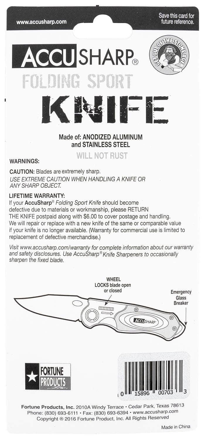 FPI 703C  ACCUSHARP FOLDING SPORT KNIFE BLACK