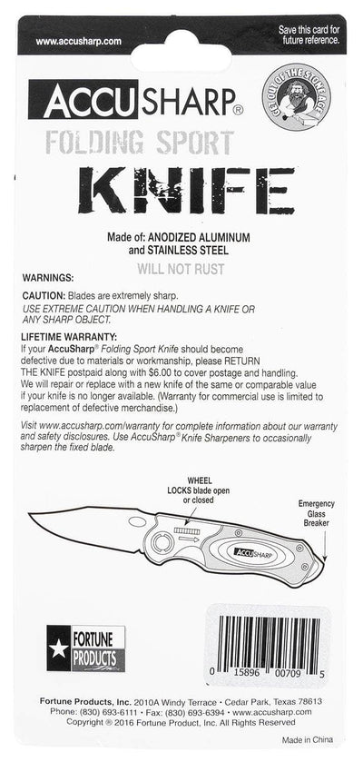 FPI 709C  ACCUSHARP FOLDING SPORT KNIFE BLZ ORG