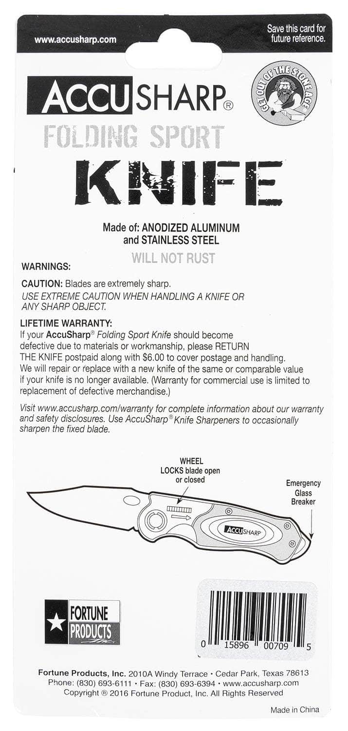 FPI 709C  ACCUSHARP FOLDING SPORT KNIFE BLZ ORG