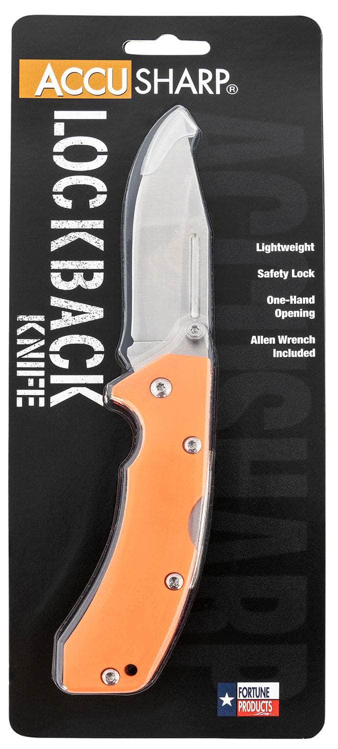 FPI 712C ACCUSHARP LOCKBACK G10 KNIFE ORANGE