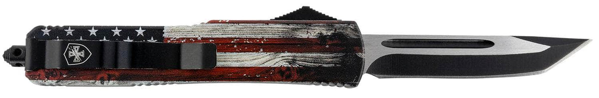 TEMP MWUS231  SLIM  WOOD US FLAG TANTO 440C BLK