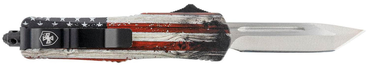 TEMP SWUS232  SML   WOOD US FLAG TANTO 440C SLV