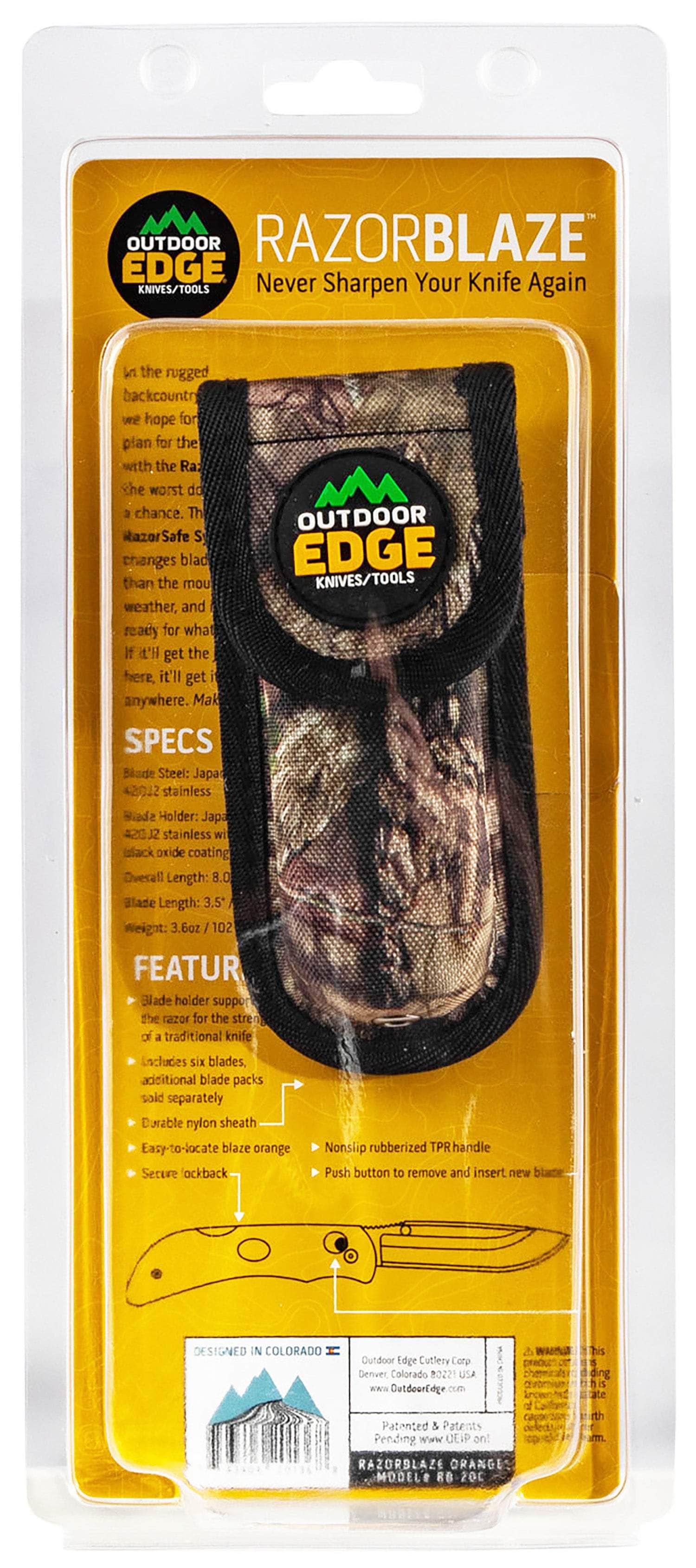 OUTDOOR EDGE RB20C     RAZR LITE KNF ORNG