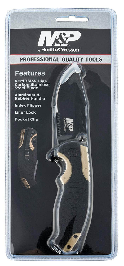 SWK SWMP13BSCP  M&amp;P FOLDER DROP POINT BLK/GLD